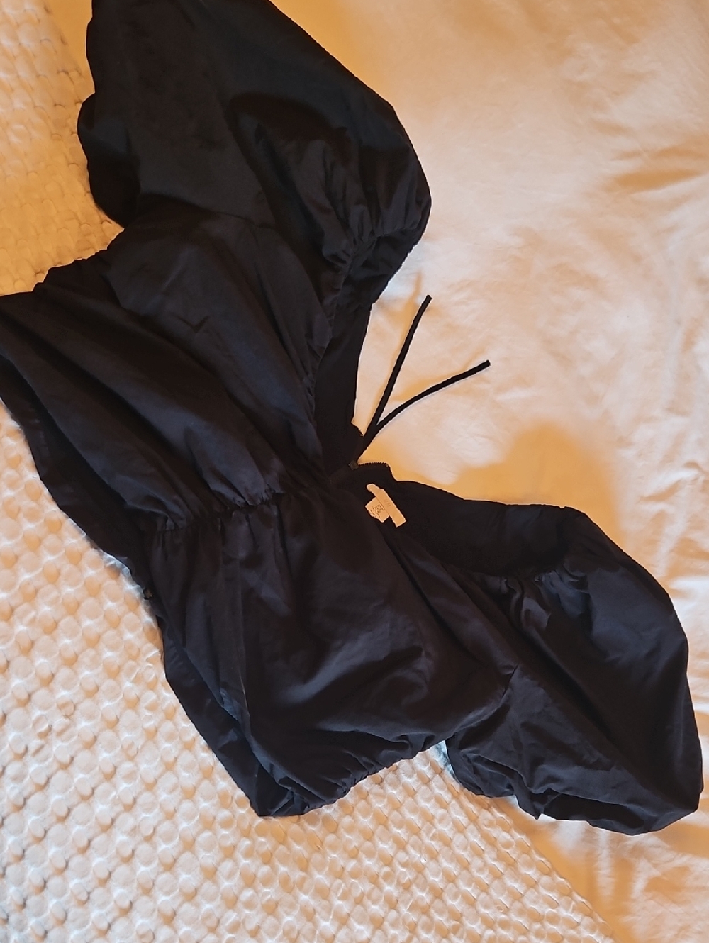 H&M Black Puff Sleeve Crop Top Xl